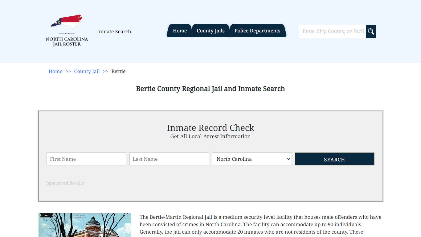 Bertie County Regional Jail and Inmate Search