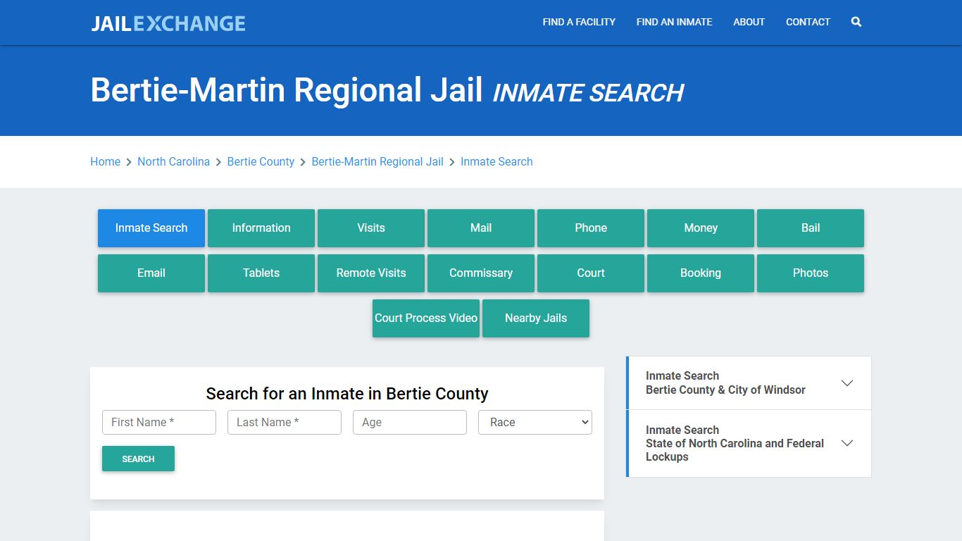 Bertie-Martin Regional Jail, NC Inmate Search: Roster & Mugshots