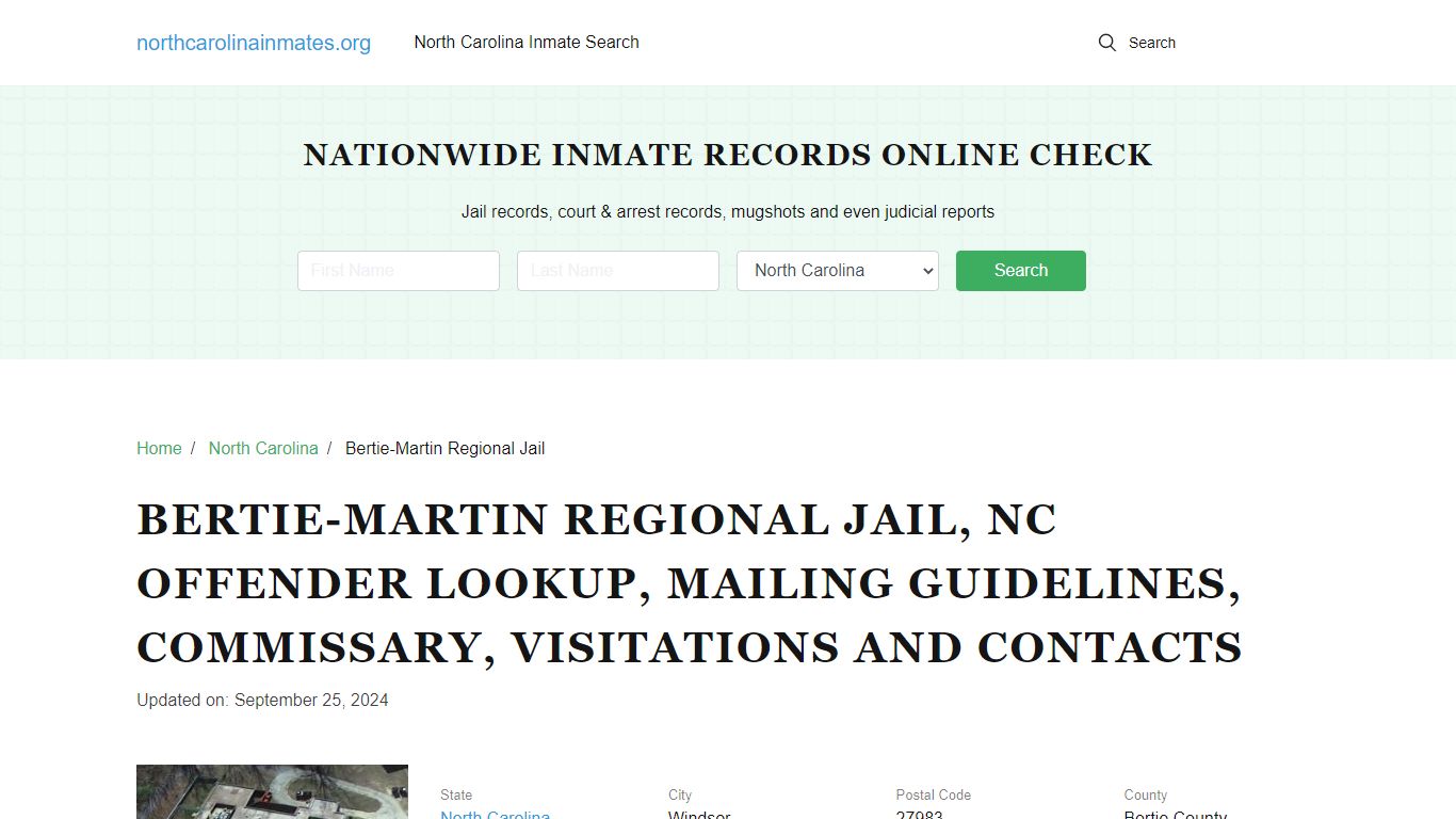 Bertie-Martin Regional Jail, NC: Inmate Search Options, Visitations ...